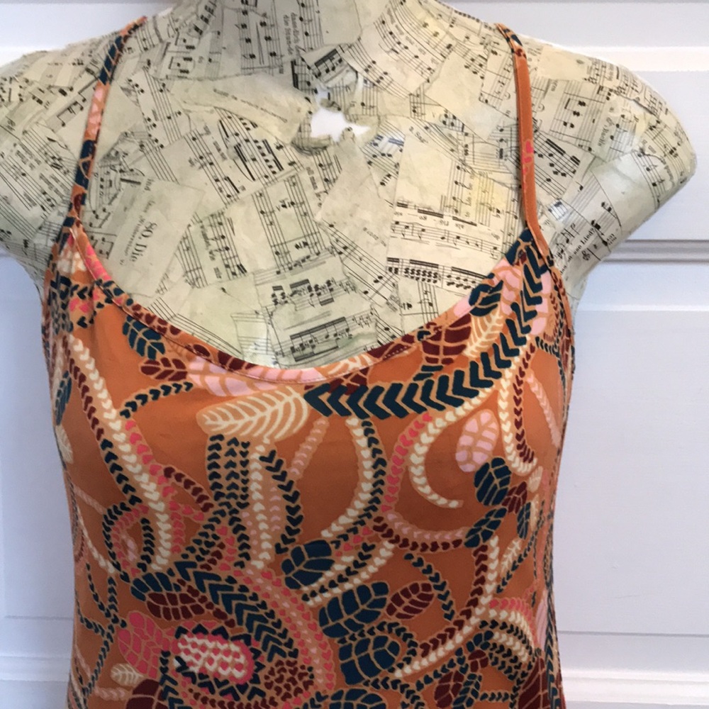 A.L.C. sz Large slip dress Autumn color floral pattern spaghetti straps Bodycon - Picture 2 of 9